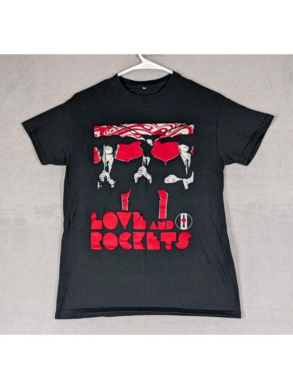 Love And Rockets Mens Small Black Band Graphic Rock Punk Goth Music T Shirt Tee